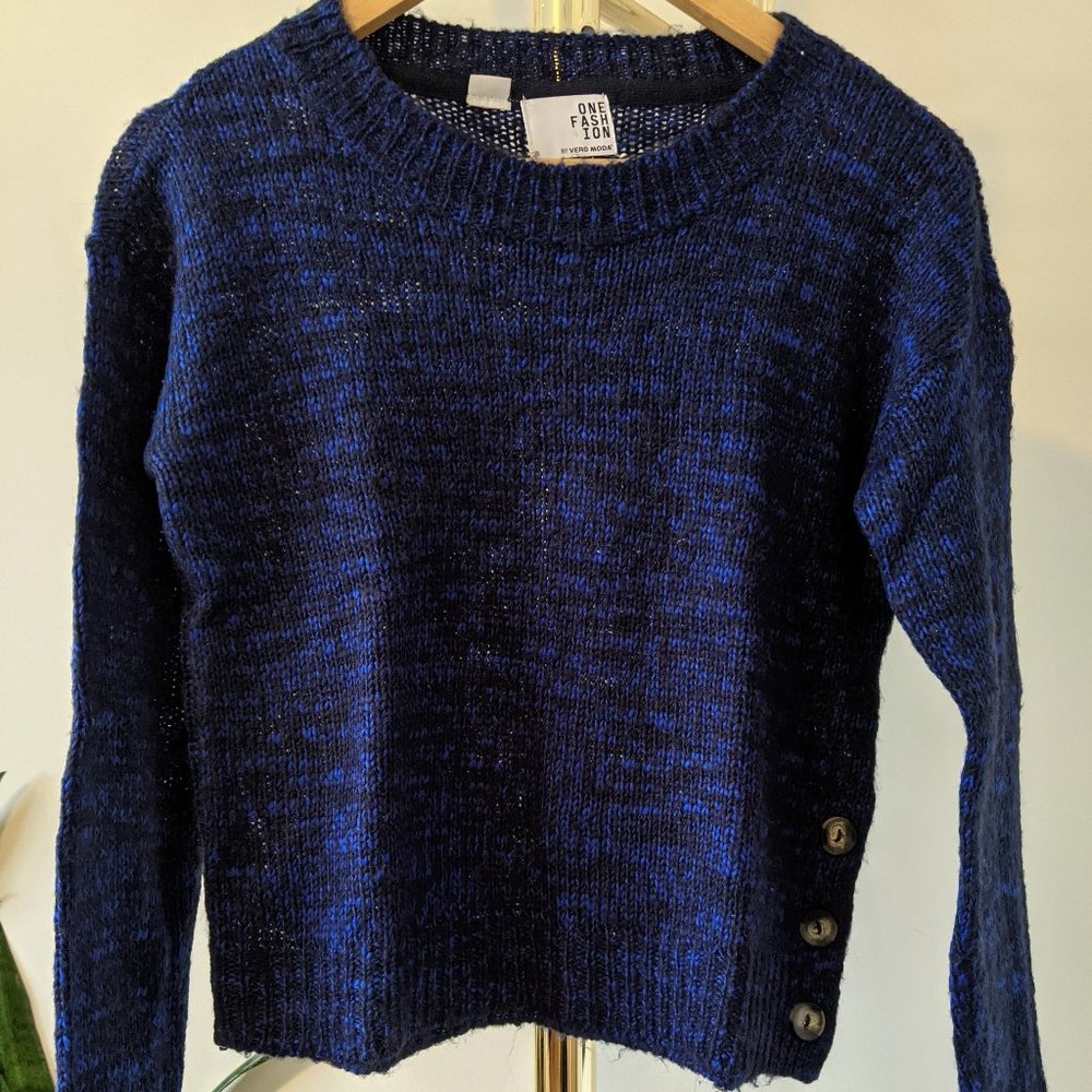 Blue and Black Knit Sweater